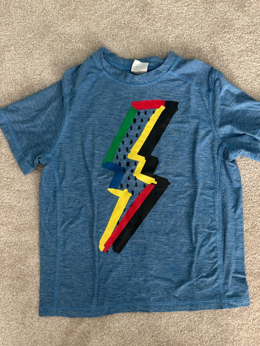 Hanna Andersson Blue Athletic Short Sleeve Tee with Multicolor Graphic